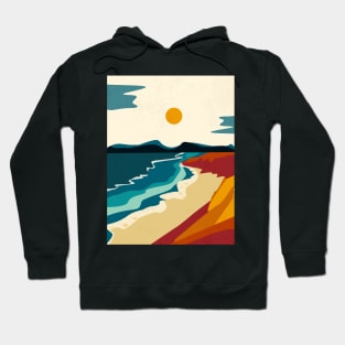 Bch and mountains aesthetic vector illustration design Hoodie
